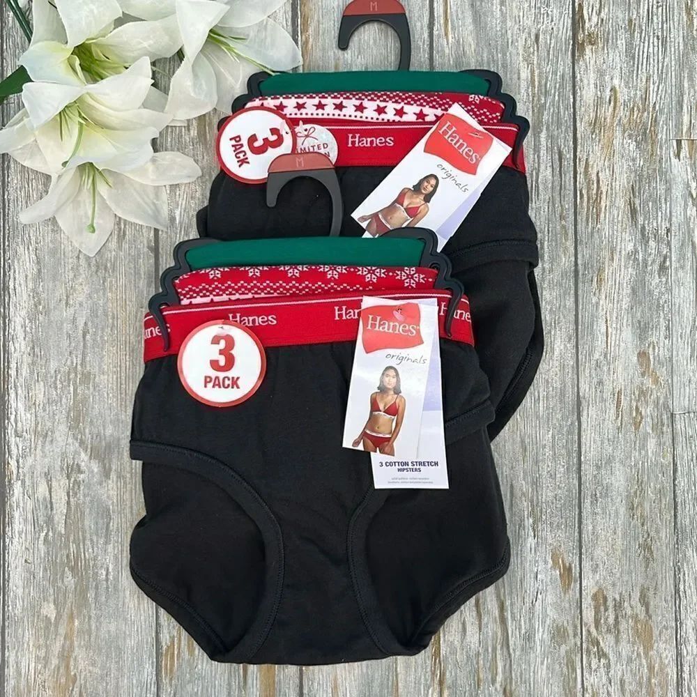 Limited Hipster Underwear Panties Breathable Cotton Stretch 2, 3-Packs Size M